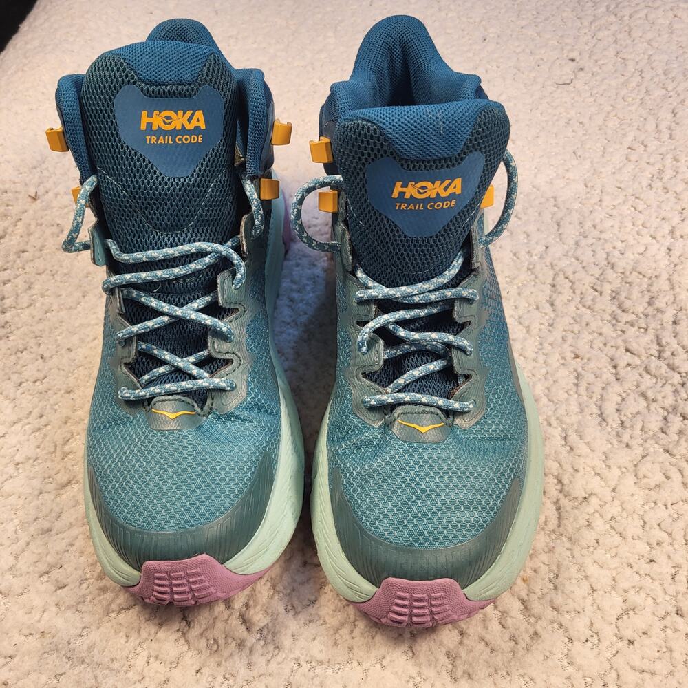 Hoka Trail Code GTX hiking boot ripstop upper Gore-Tex teal women size 5.5